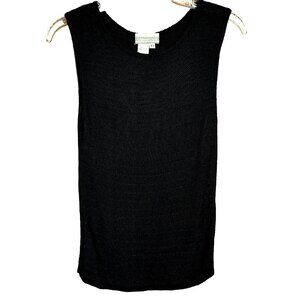 Coldwater Creek Black Knit Tank Top XS Quiet Luxury Minimalist Made in USA